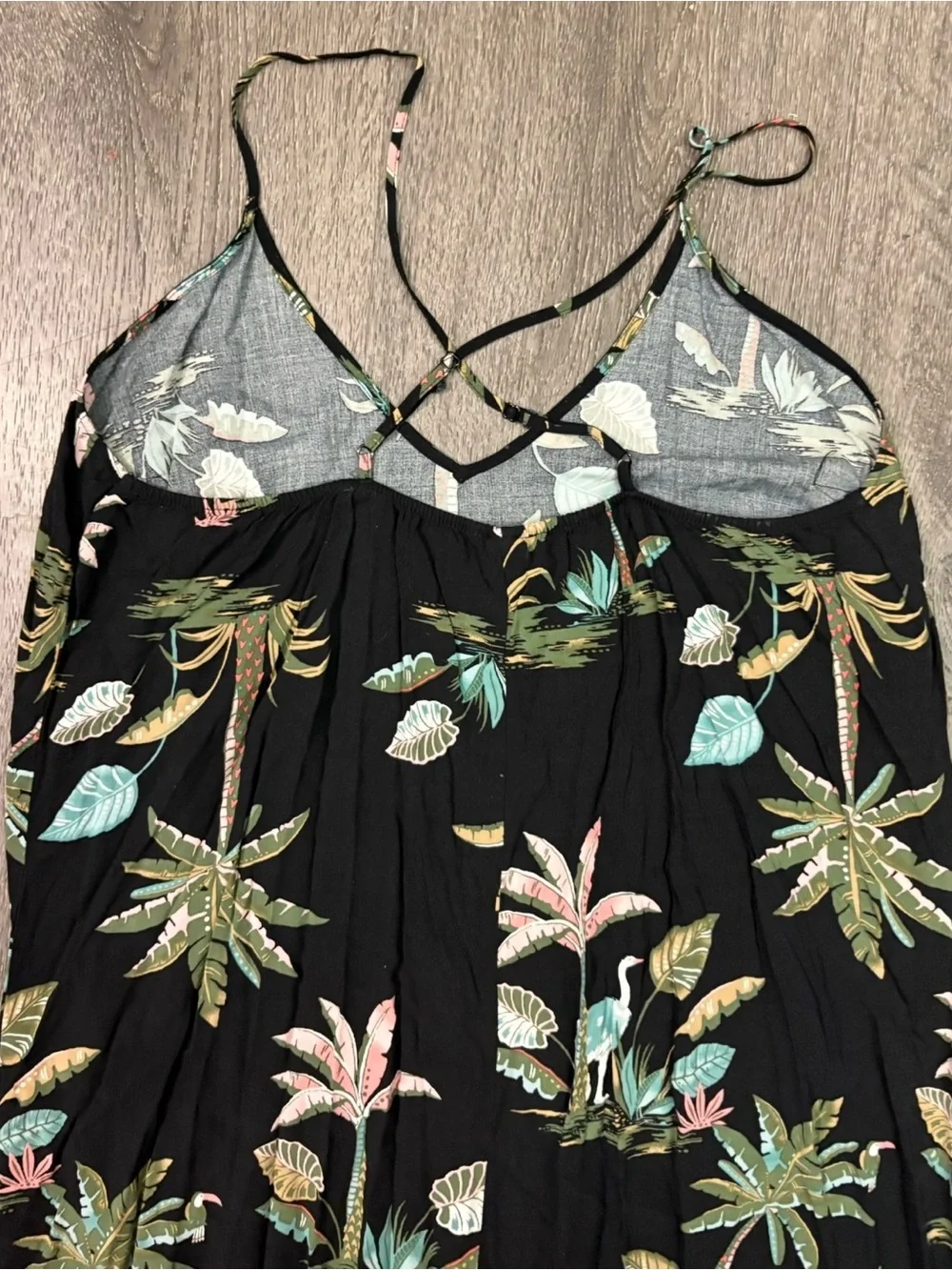 Old Navy Women’s XXL MAXI Dress Hawaiian Print Spaghetti Strap V-Neck Casual